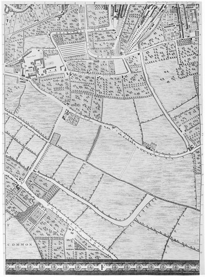 Eine Karte von Bermondsey, London, 1746 von John Rocque